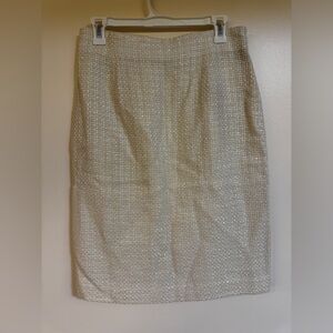 Evan Picone Textured Cream Pencil Skirt